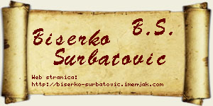 Biserko Šurbatović vizit kartica